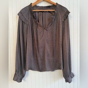 Silky Leopard Print Women's Top